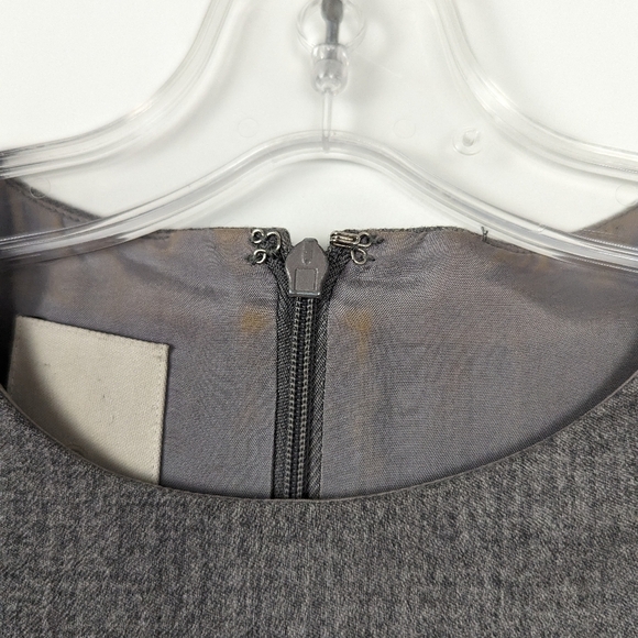 Anne Klein Classic Herringbone Sheath Dress Size 10 Grey 100% Wool (Fits like 6) - Picture 6 of 12